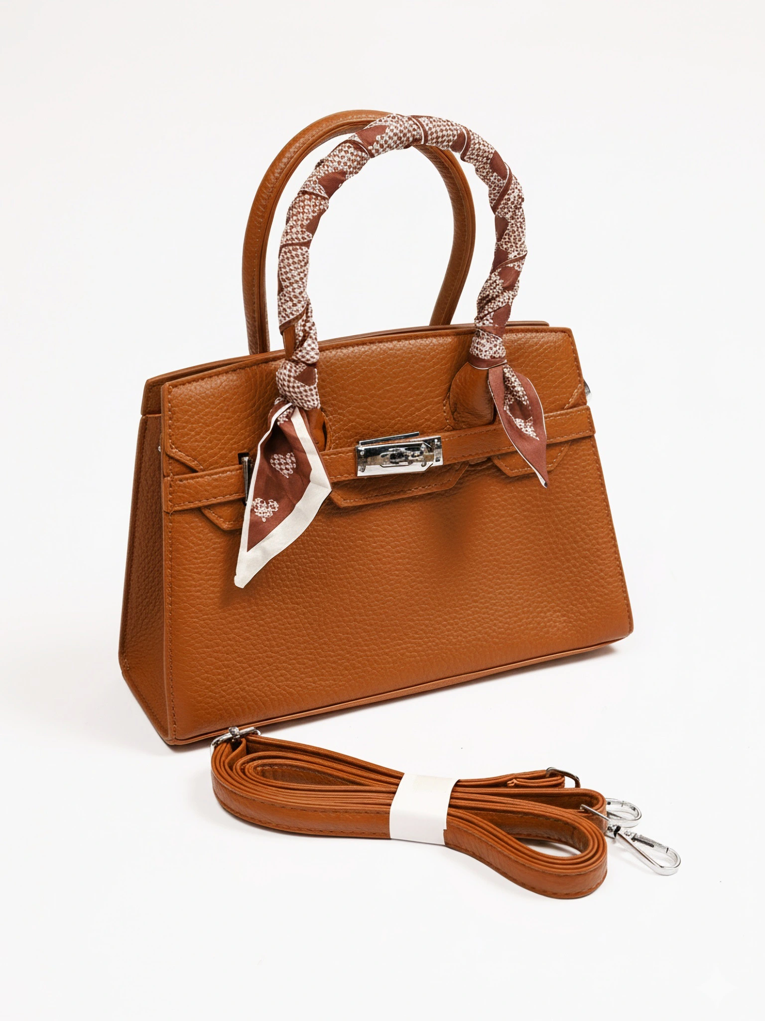 Сумка-тоут  с декоративным платком в ассортименте